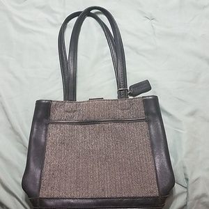 Coach black and white tweed purse